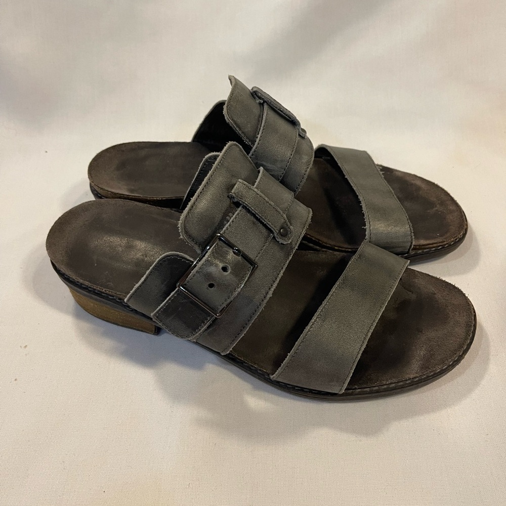 Naot Gray Sandals with Adjustable Straps and Contoured Footbed